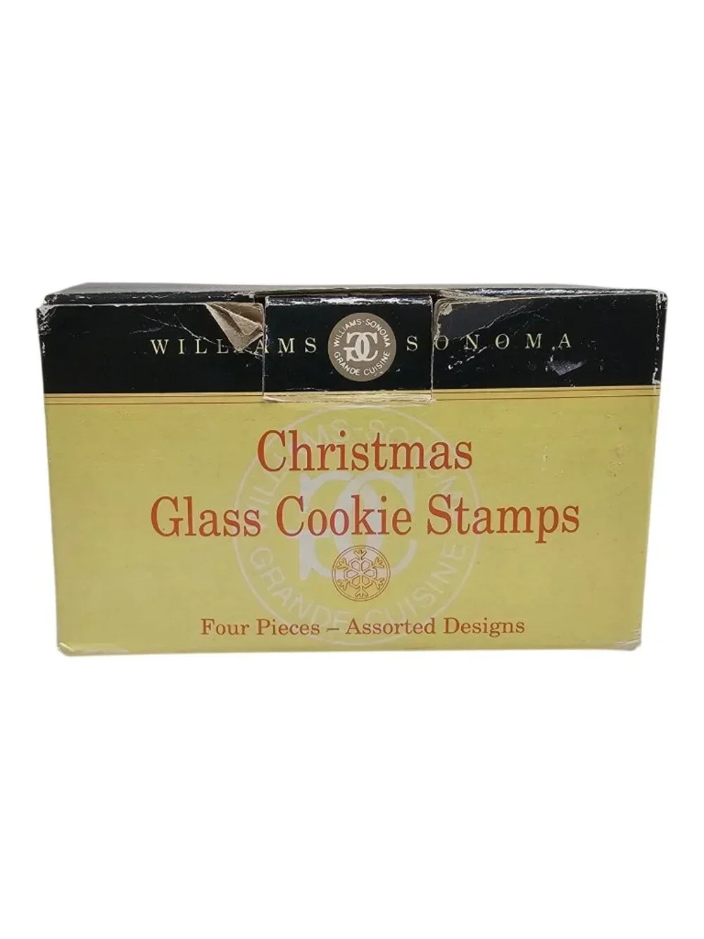 80s - 90s Williams Sonoma Christmas Glass Cookie Stamps . set of 4